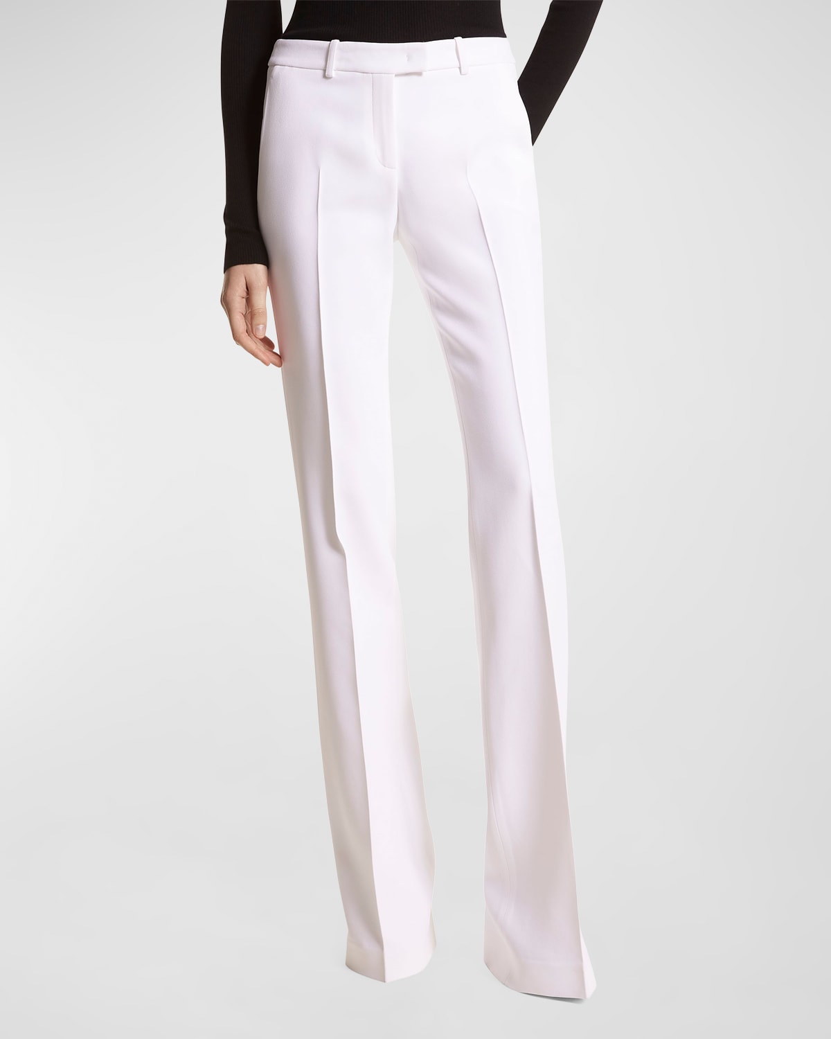 Michael Kors Haylee Double-crepe Flare Trousers In White