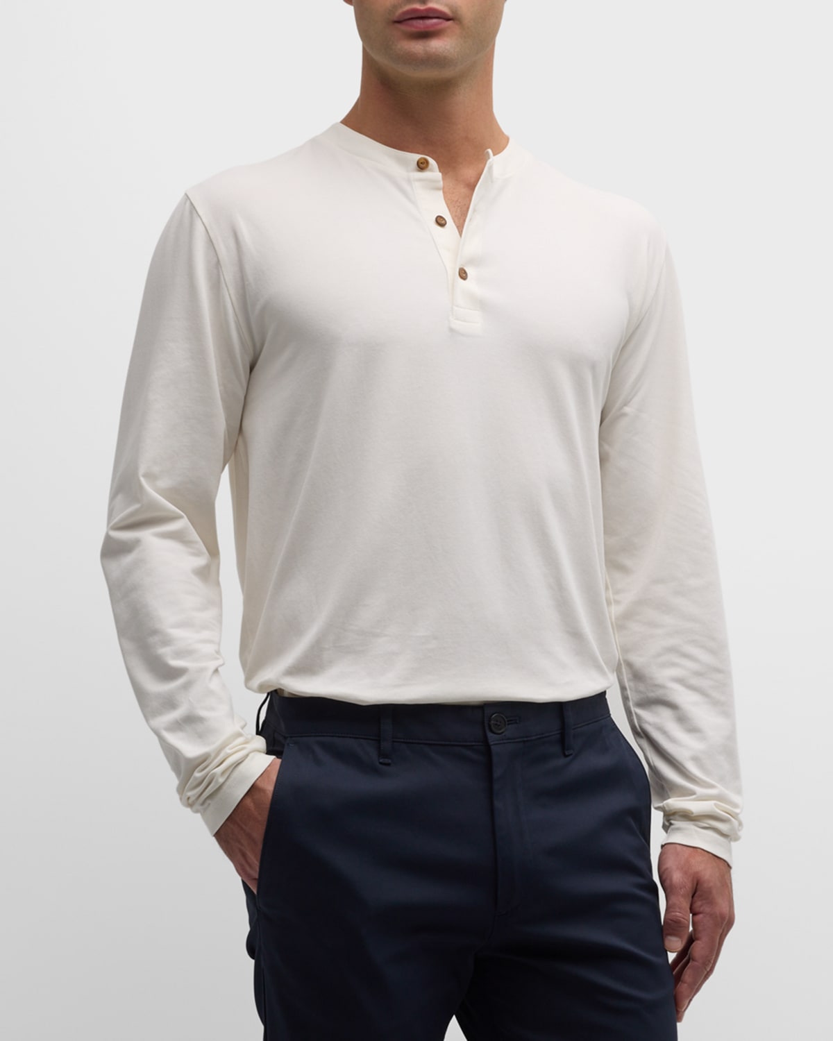 Men's Cotton-Stretch Henley T-Shirt