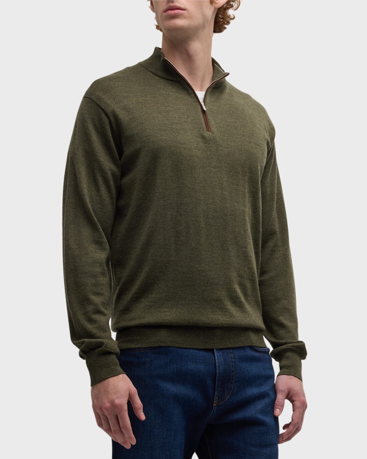 PETER MILLAR MEN'S AUTUMN CREST QUARTER-ZIP SWEATER