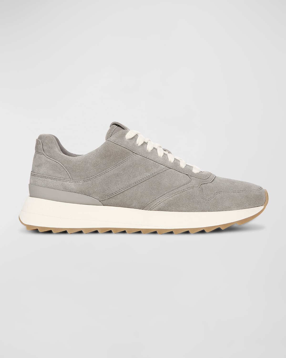 Shop Vince Men's Edric Vintage Suede Sneakers In Light Smoke Gray