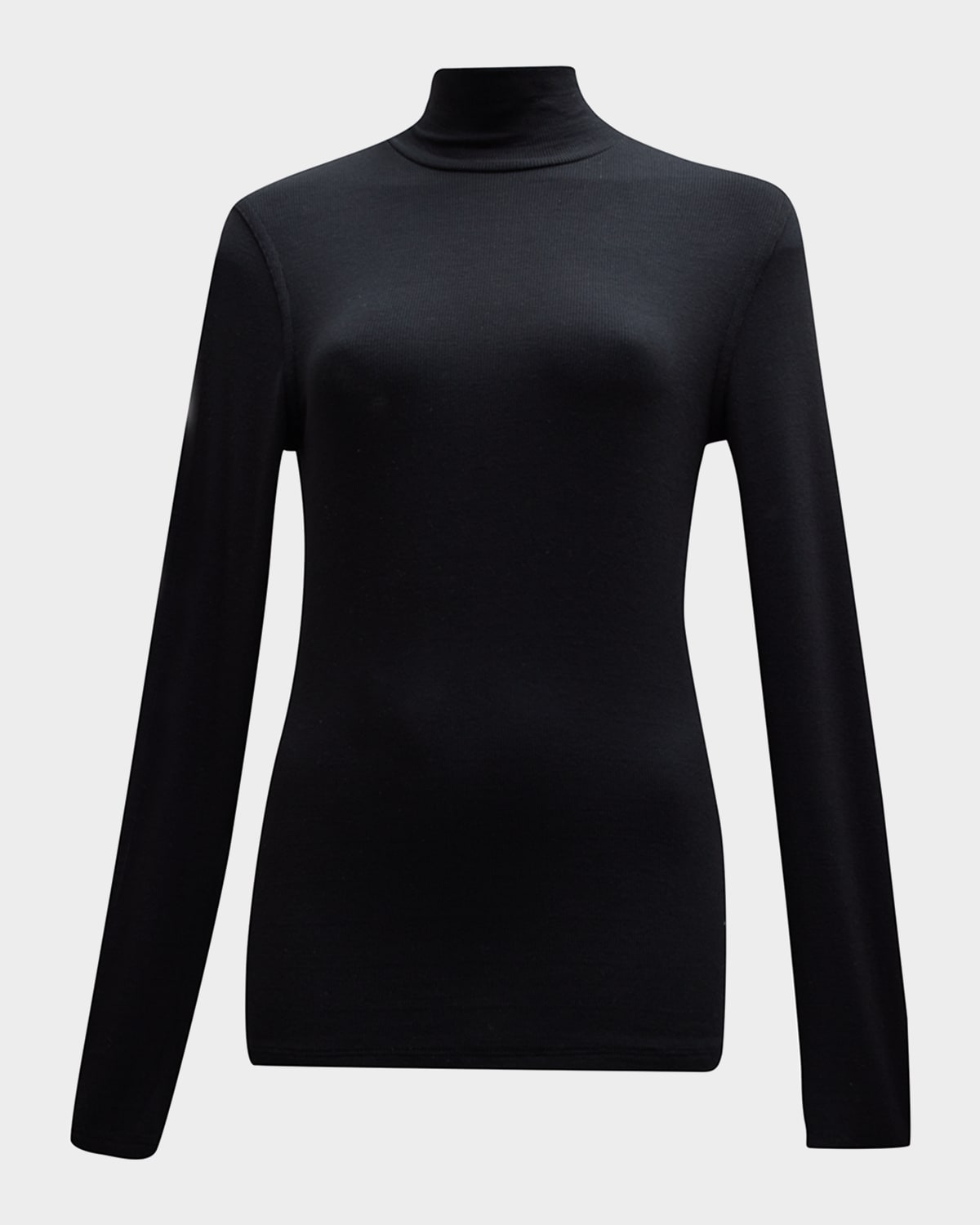 Shop Frame Ribbed Turtleneck Top In Noir