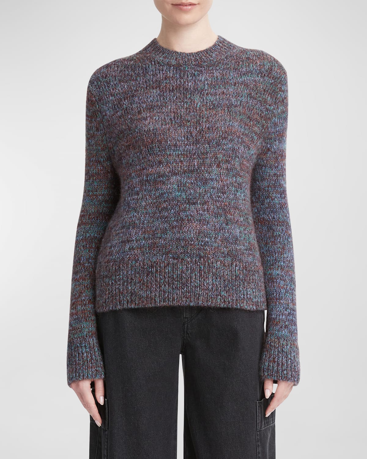 Multicolor Marled Wool Crewneck Sweater