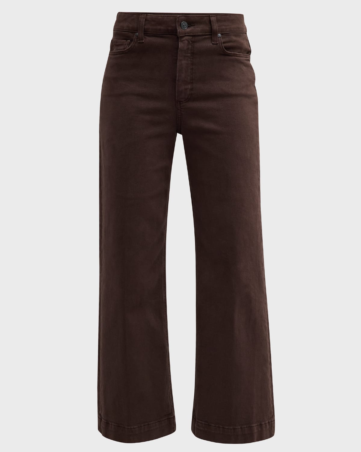Paige Anessa Cropped Wide Leg Jeans In Rich Chocolate In Rich Chocolate