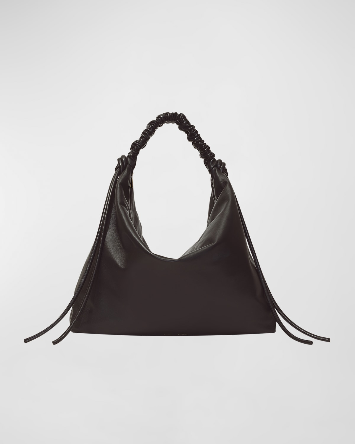 Large Drawstring Leather Shoulder Bag