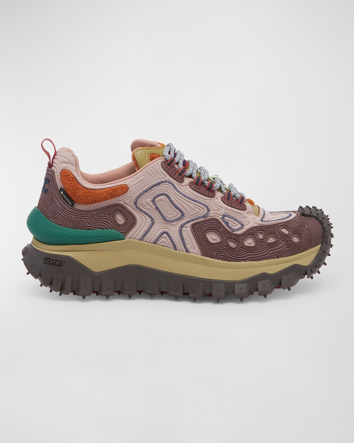 Moncler Trailgrip Grain Sneakers In Medium Pink