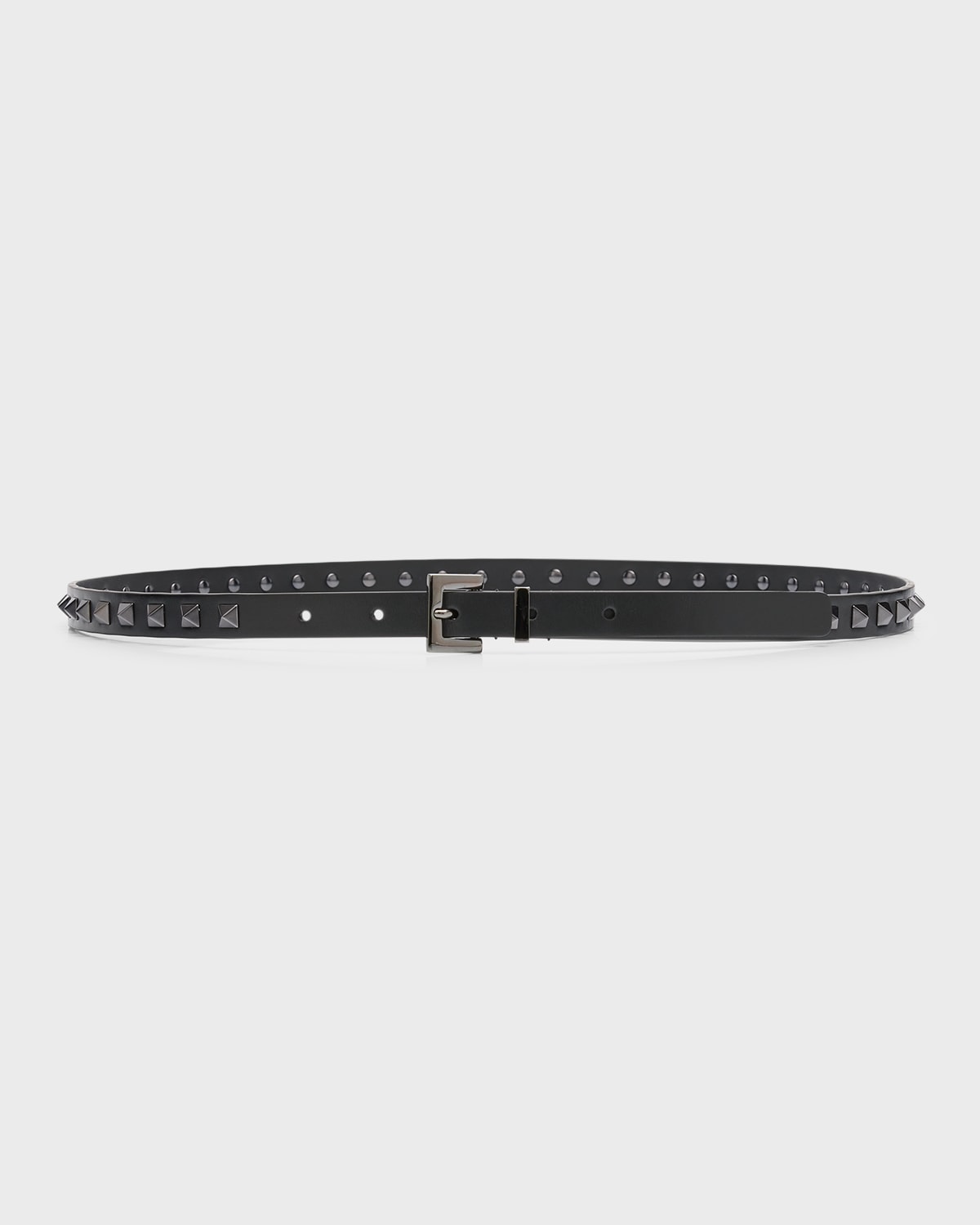 Valentino Garavani Rockstud Leather Belt In 0no Nero