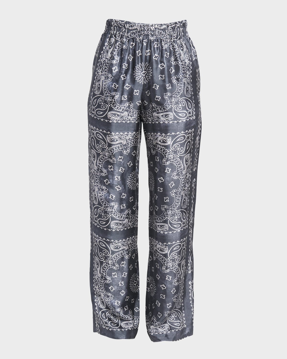Golden Goose Paisley Print Pants In Anthracite