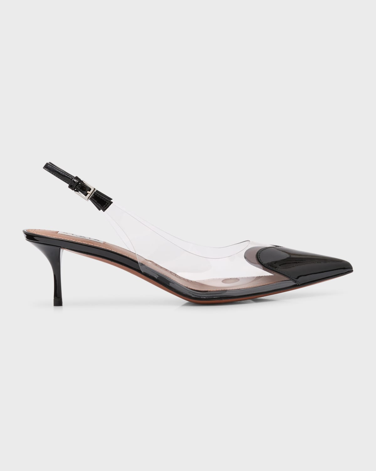 Shop Alaïa Plexi Heart-toe Slingback Pumps In Noir