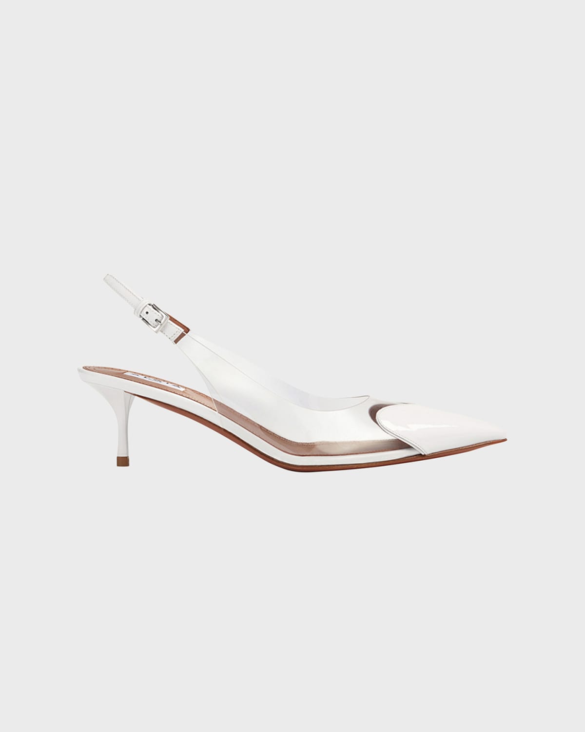 Alaïa Plexi Heart-toe Slingback Pumps In Blanc