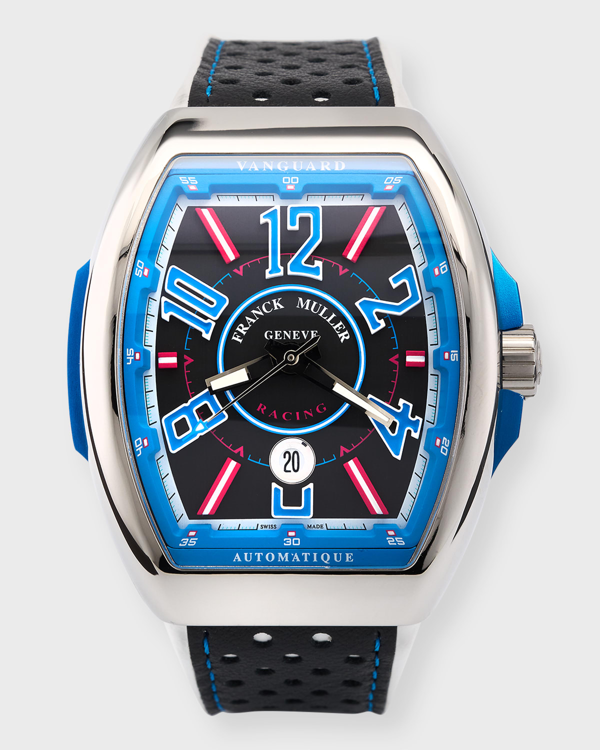 45mm Vanguard Racing Automatic Black and Blue Accent Watch