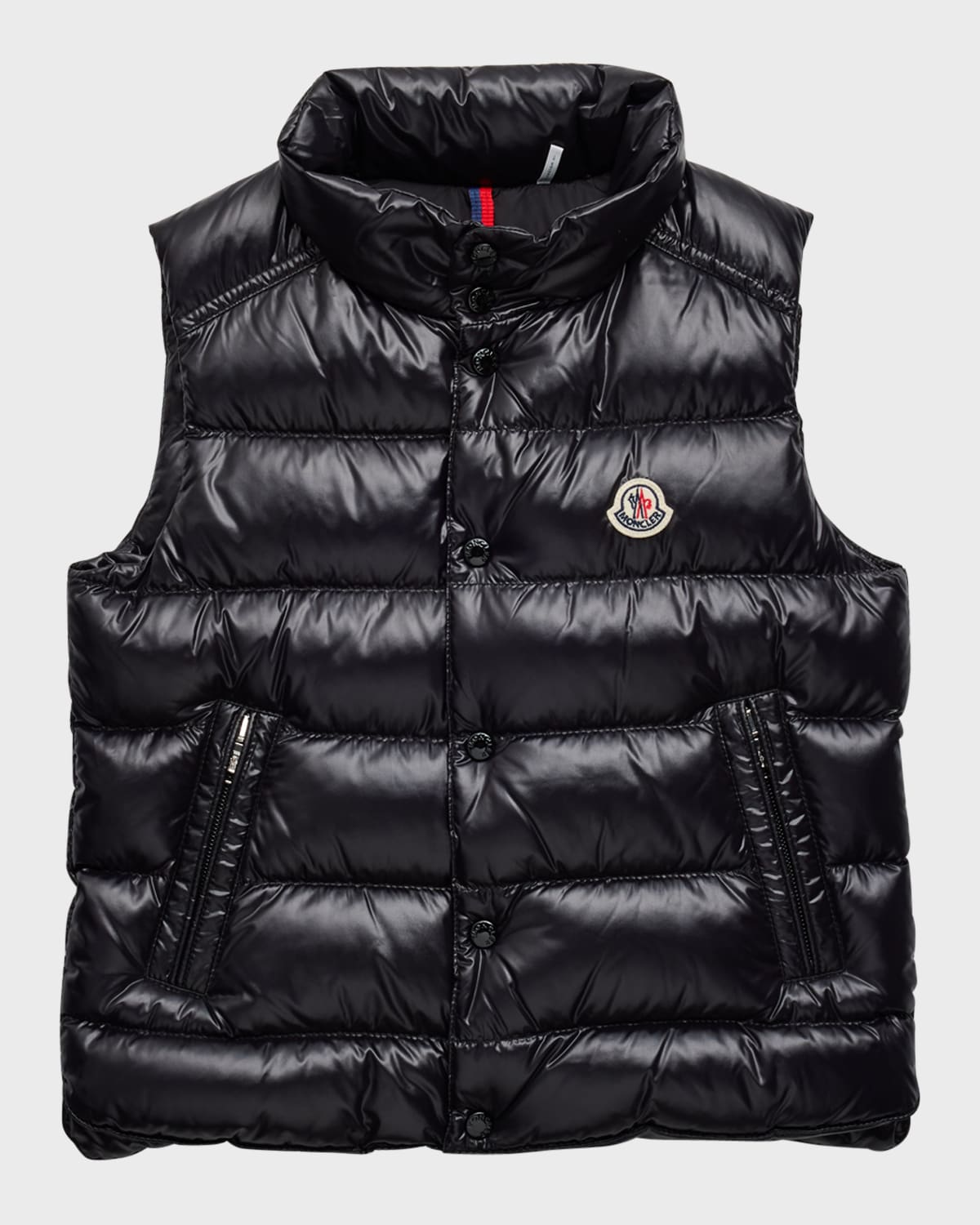 Moncler Kid's Tib Logo Quilted Waistcoat In 3-999 Black