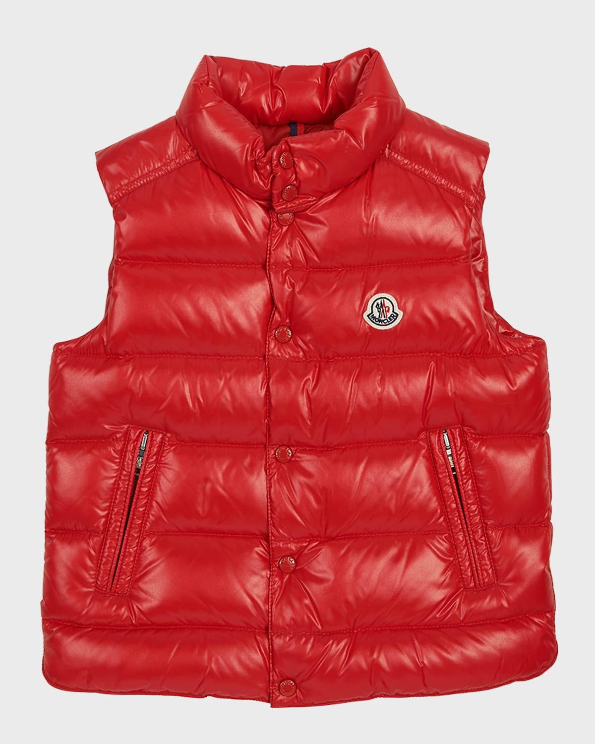 Shop Moncler Kid's Tib Logo Quilted Vest In 3-455 Red