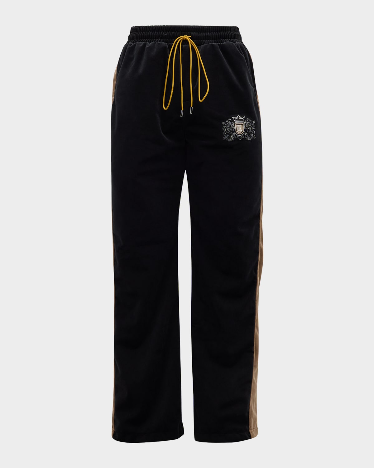 Men's Velvet Crest Side-Stripe Track Pants