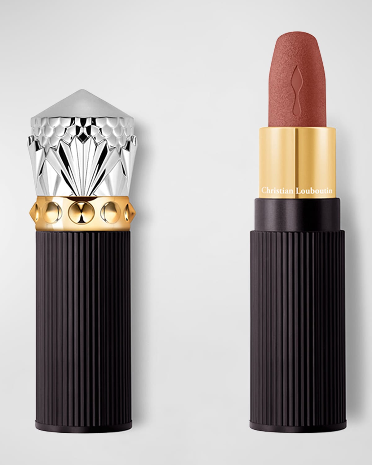 Shop Christian Louboutin Rouge Louboutin Velvet Matte On-the-go Lipstick In Beige Very Gil