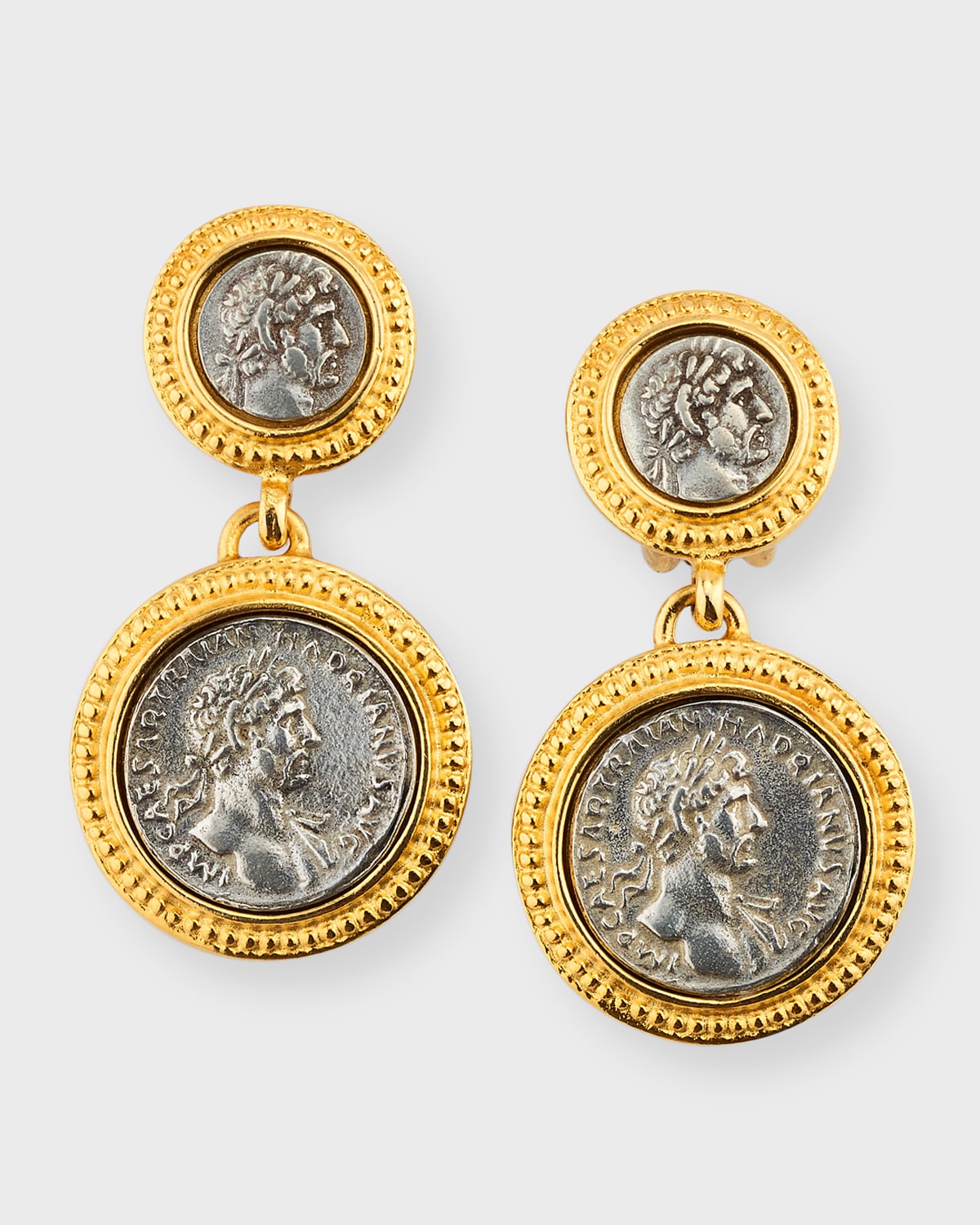 24K Gold Electroplate Coin Drop Earrings