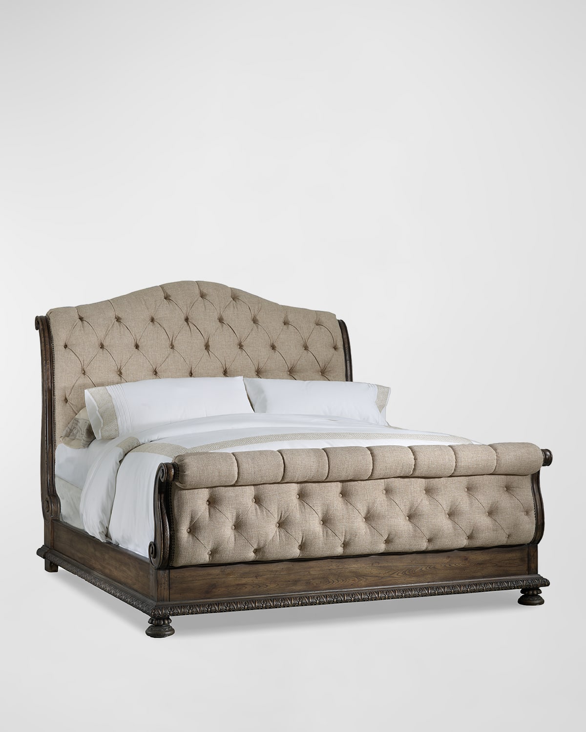 Hooker Furniture Rhapsody Tufted Queen Bed In Ecru