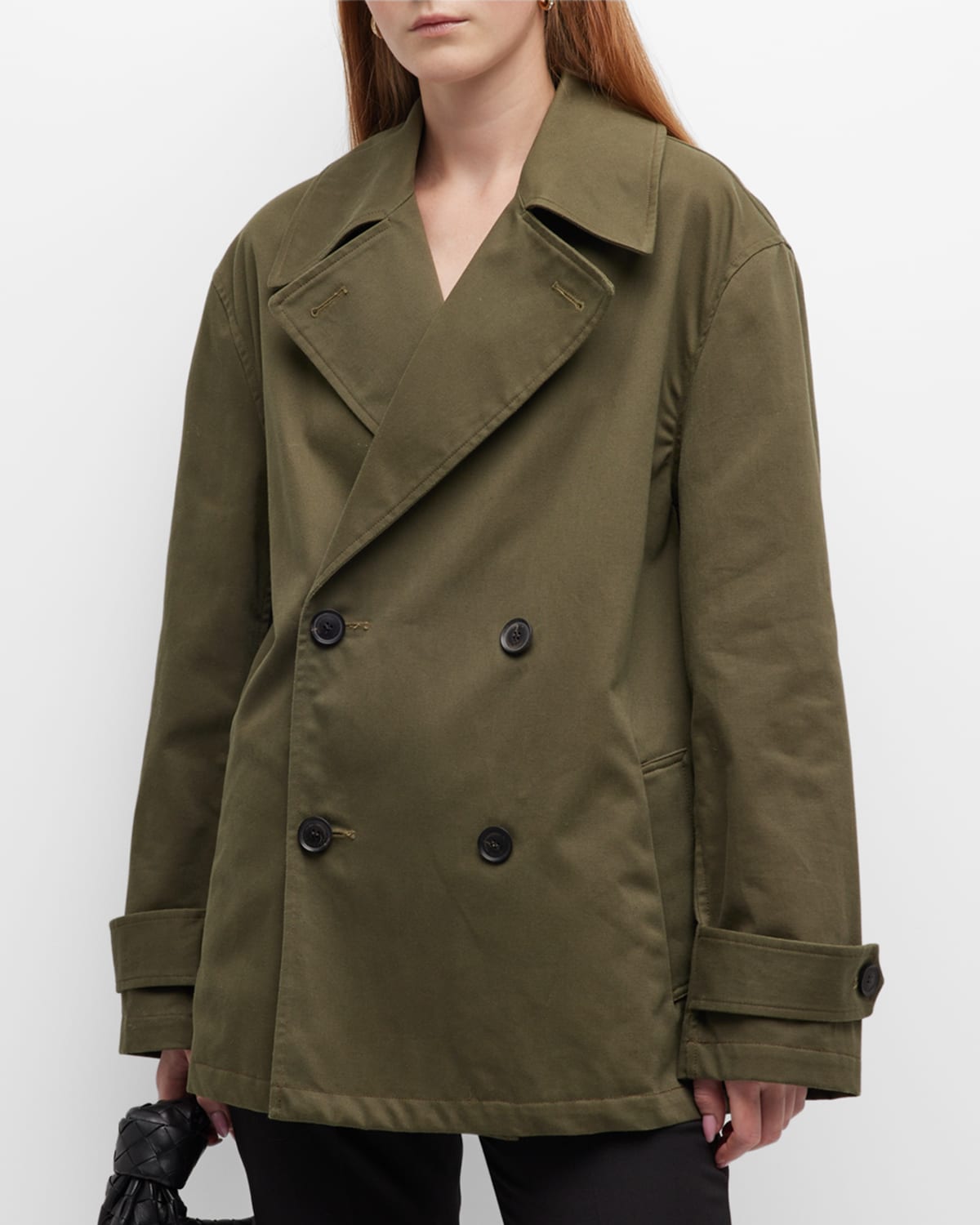 Cade Oversized Double-Breast Cotton Trench Coat