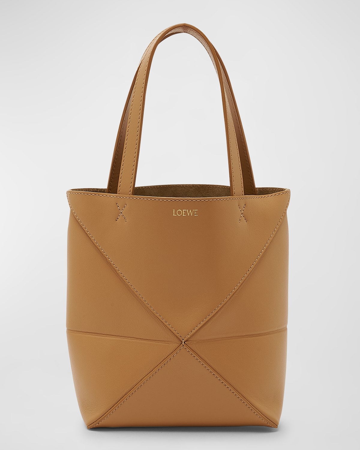 Loewe Puzzle Mini Leather Top-handle Bag In Brown