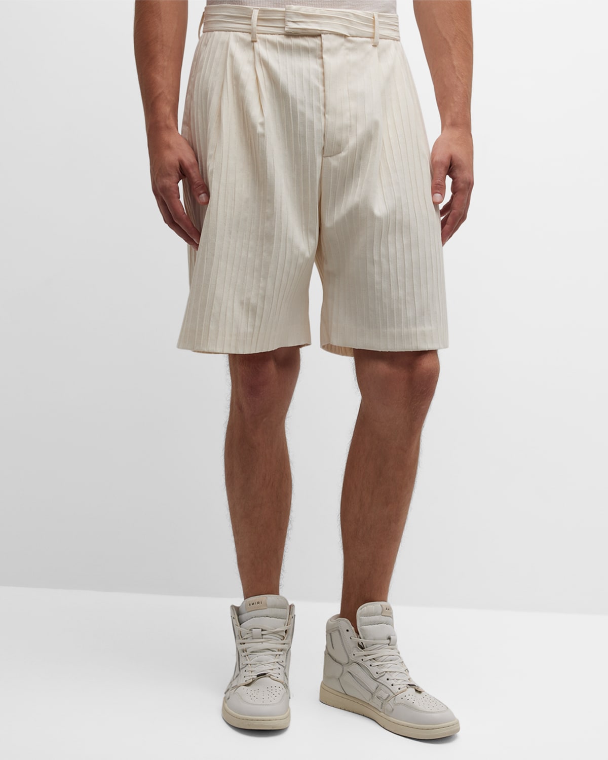 Men's Vertical Pleated Shorts