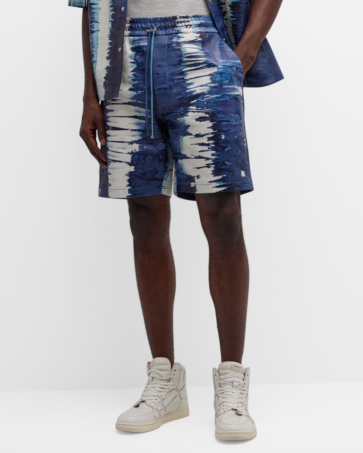 Men's Leather Tie-Dye Shorts