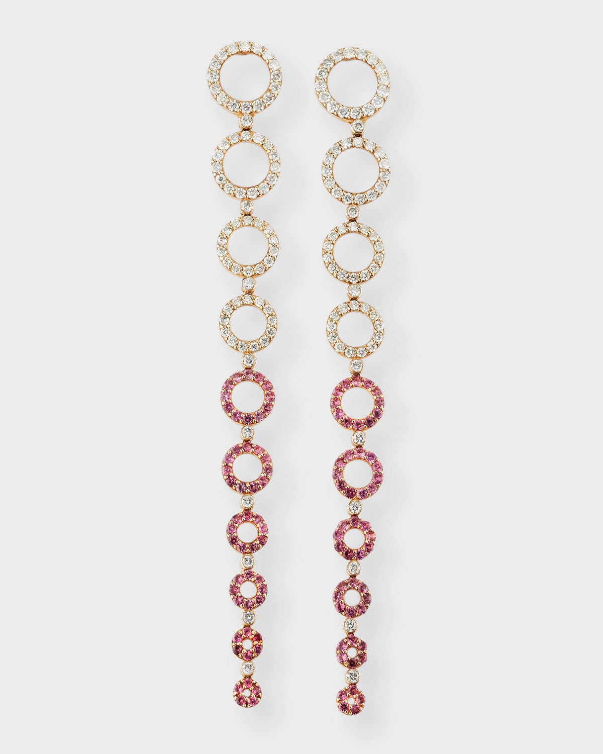 14K Yellow Gold Diamond and Pink Spinel Earrings