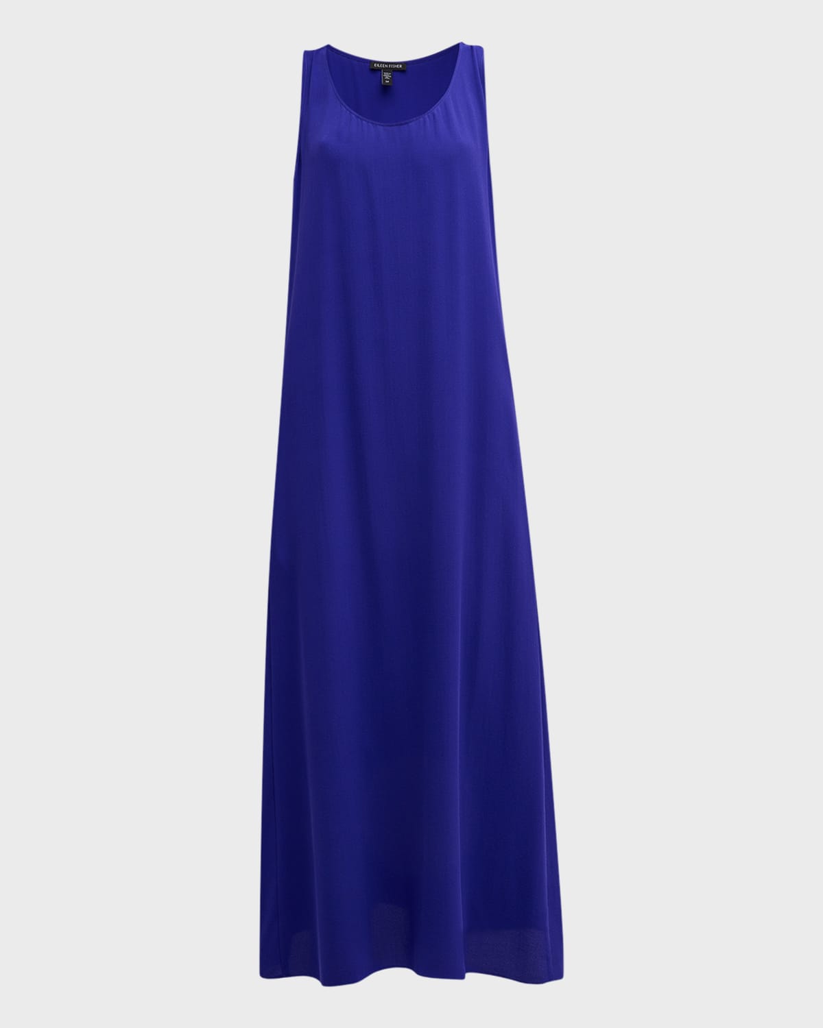 Eileen Fisher Sleeveless Scoop-neck Silk Midi Dress In Blue Violet