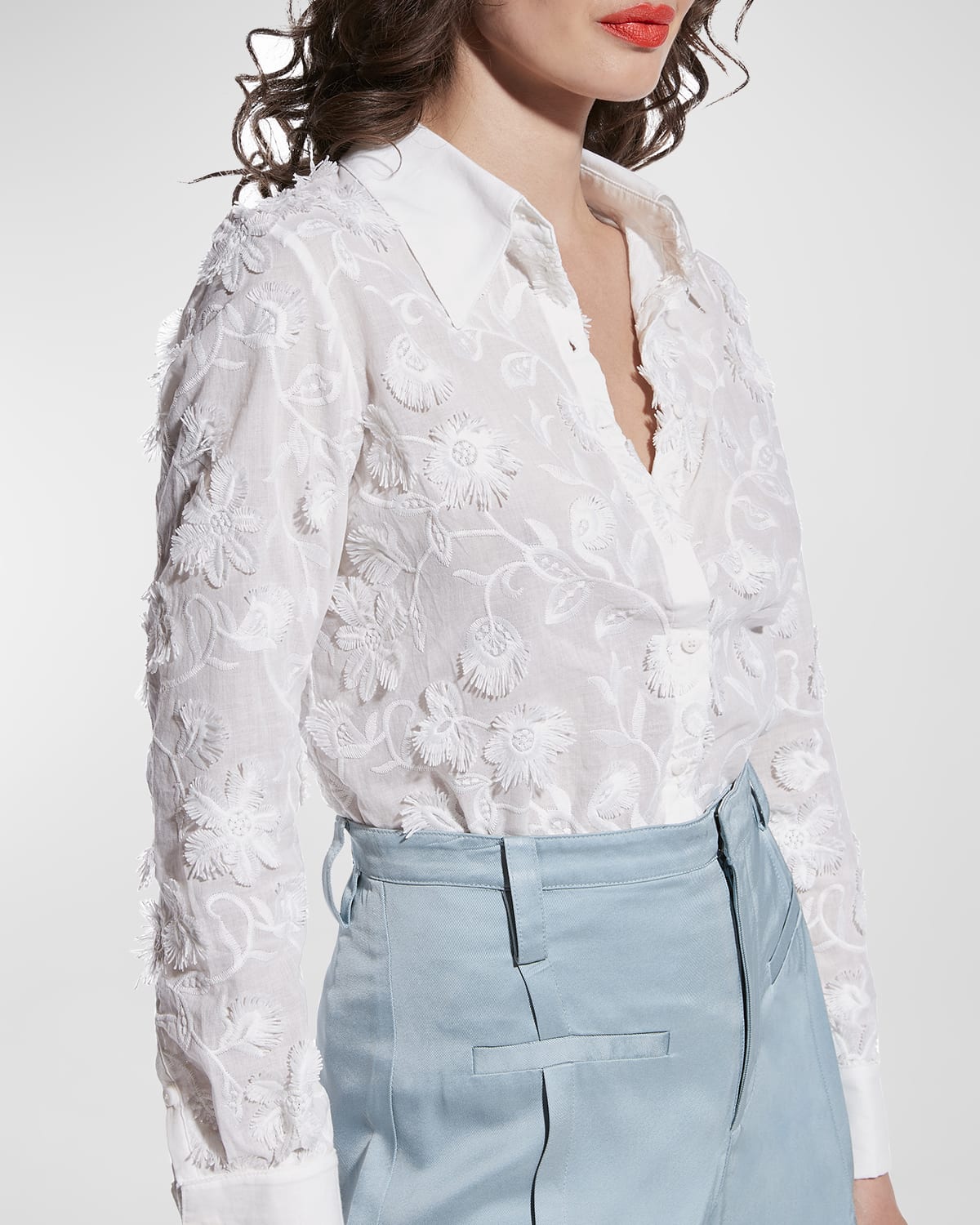 AS BY DF ARABELLA FLORAL-EMBROIDERED BLOUSE