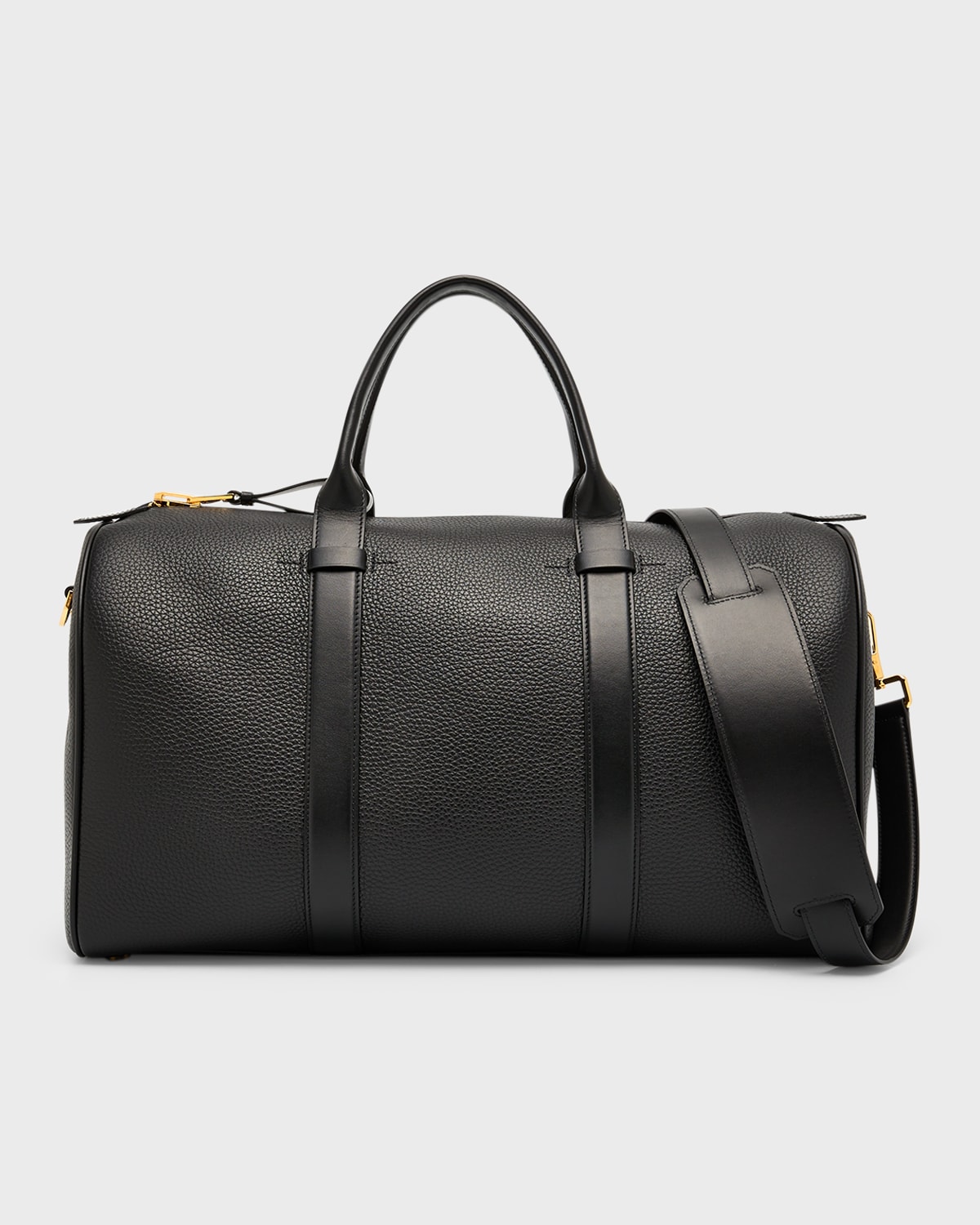 Shop Tom Ford Men's Buckley Large Leather Duffel Bag In Black