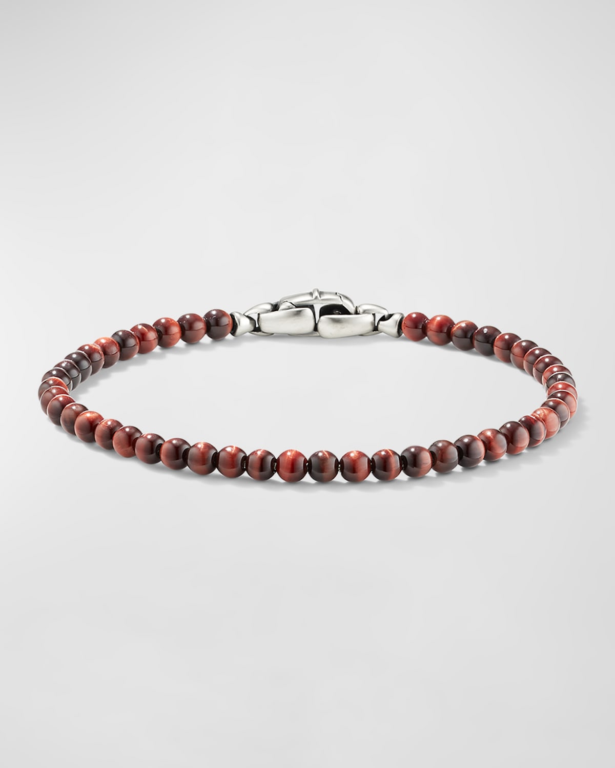 David Yurman Sterling Silver Spiritual Beads Tiger Eye Bracelet In Silver