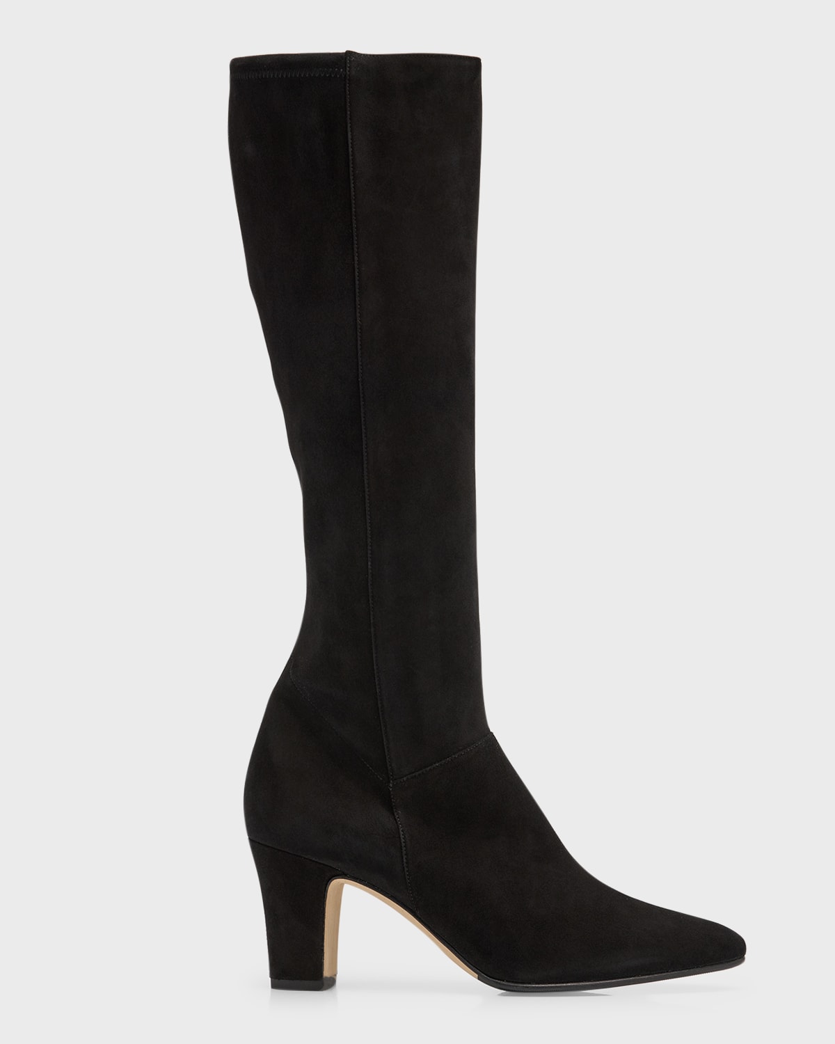 MANOLO BLAHNIK PITANA SUEDE BLOCK-HEEL KNEE BOOTS