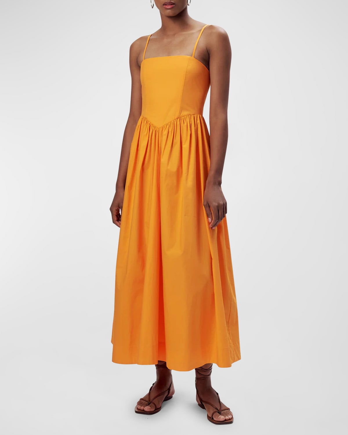 Robin Sleeveless Cotton Poplin A-Line Midi Dress