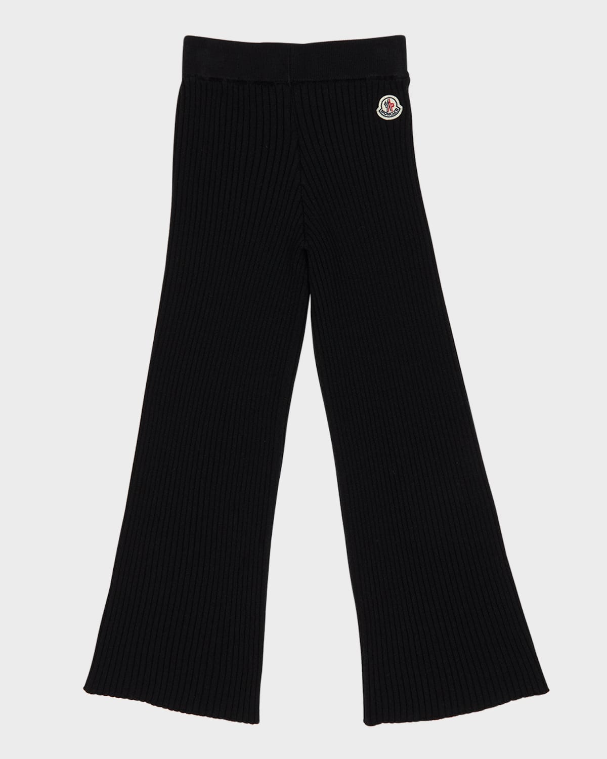 Moncler Kids' Brand-patch Flared-leg Wool-blend Trousers 8-14 Years In Black