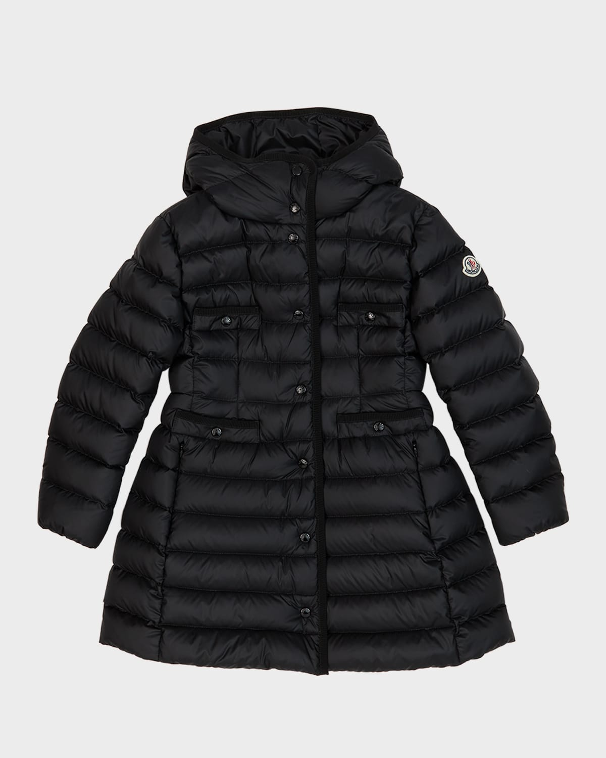 Moncler Kids' Girl's Hirma Long Puffer Coat In 51-999 Black
