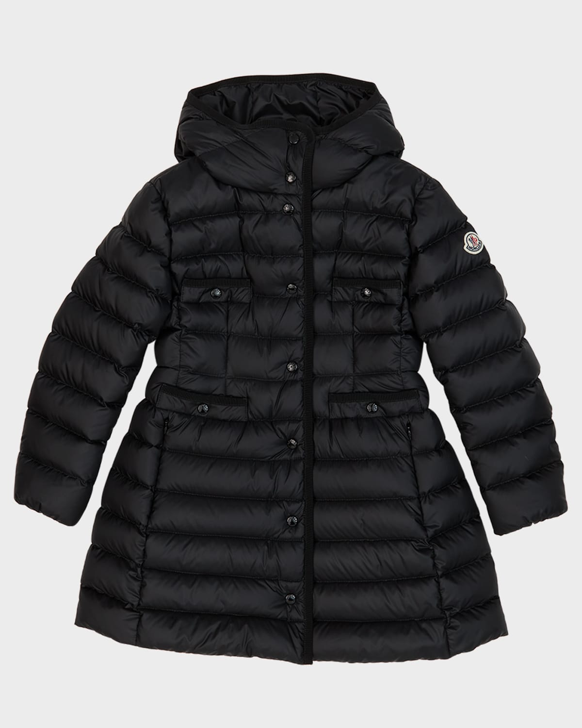 Moncler Kids' Girl's Hirma Long Puffer Coat In 51-999 Black