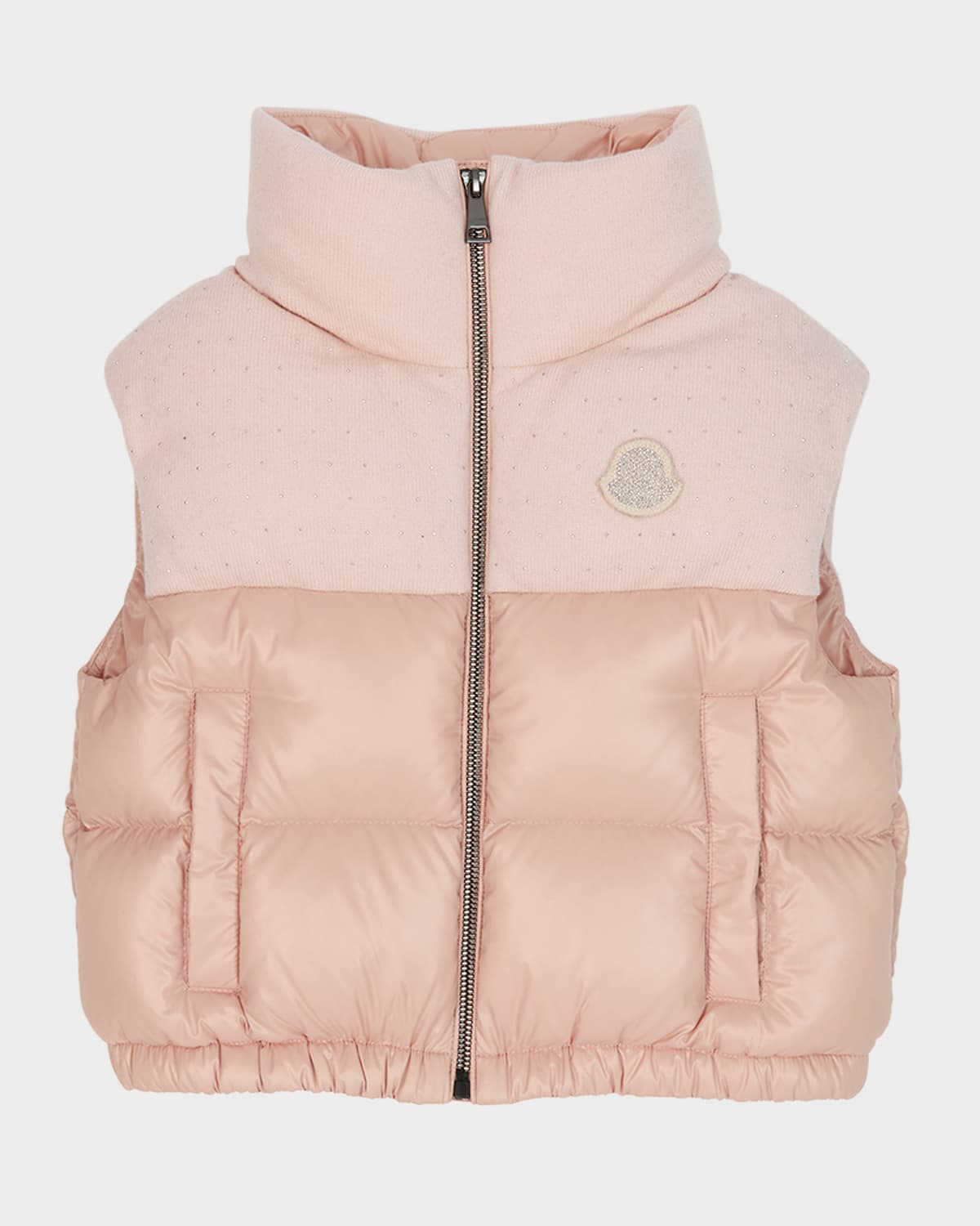 Moncler Kids' Girl's Suzan Combo Sparkle Vest In 52-512 Pink