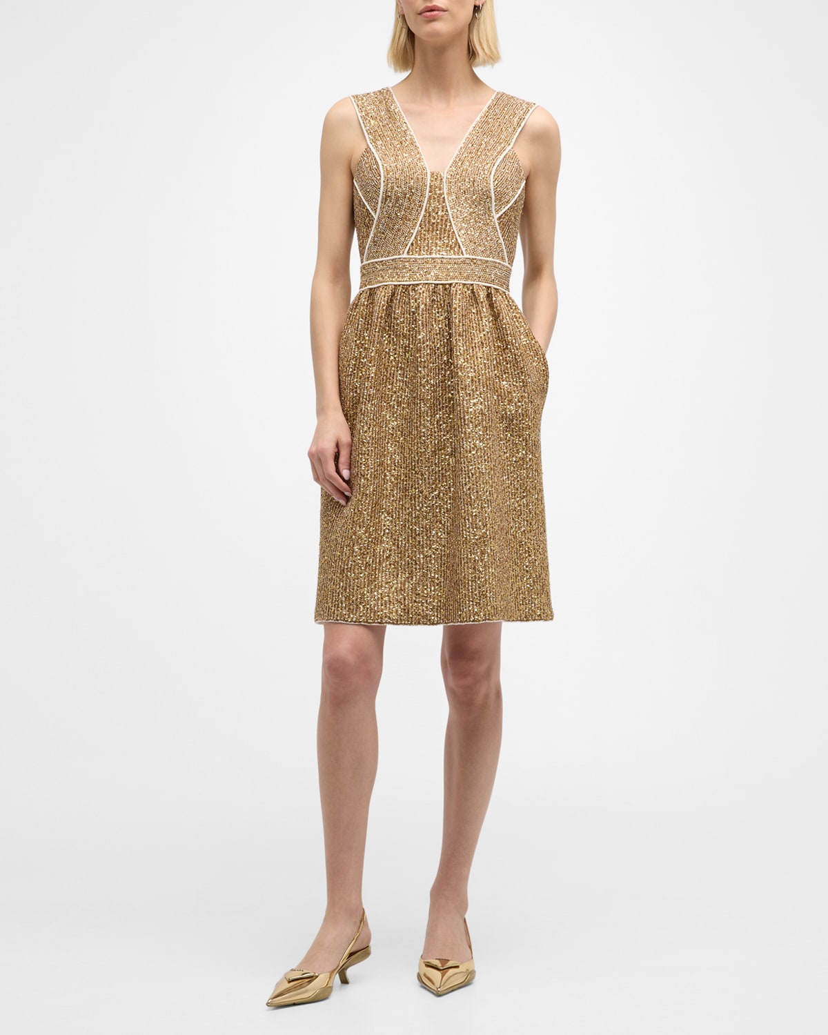 St John St. John Evening Sparkle Stretch Sequin Knit Dress In Multi