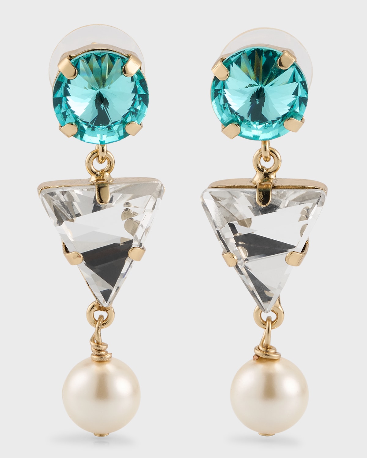 Valerie Crystal and Pearly Drop Earrings