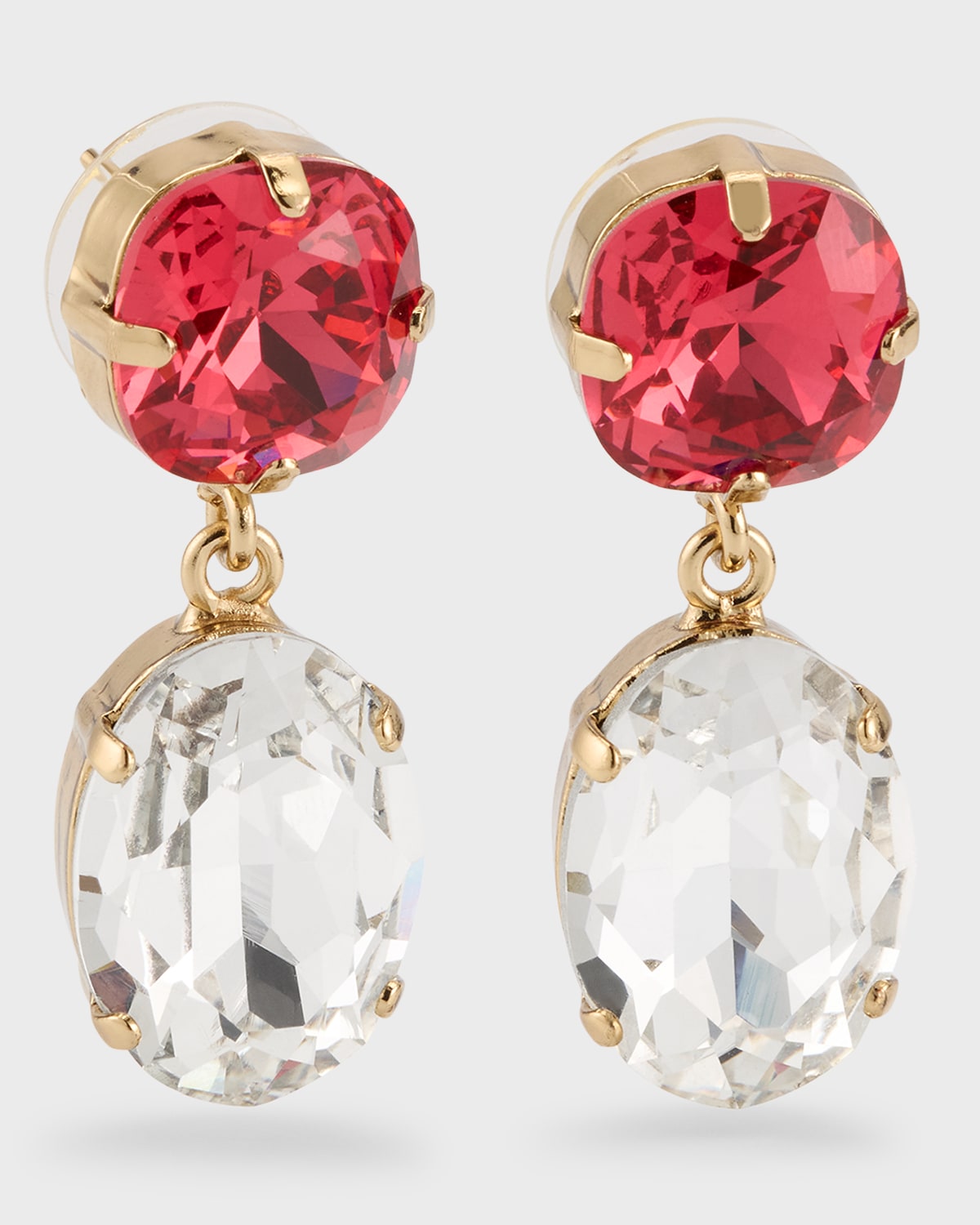 Olivia Round and Oval Crystal Drop Earrings