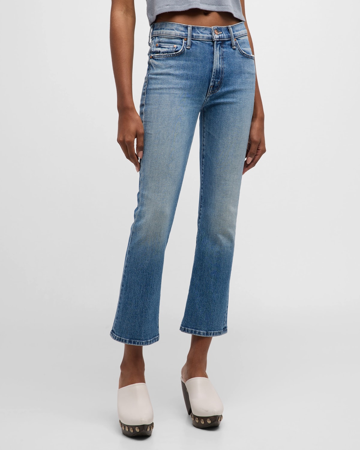 MOTHER THE OUTSIDER ANKLE FLARE JEANS