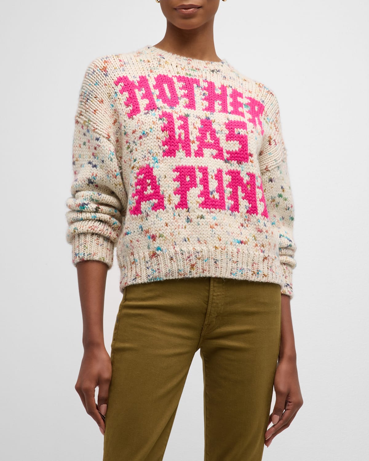 Mother Confetti Alpaca Blend Graphic Sweater In  Was A Punk