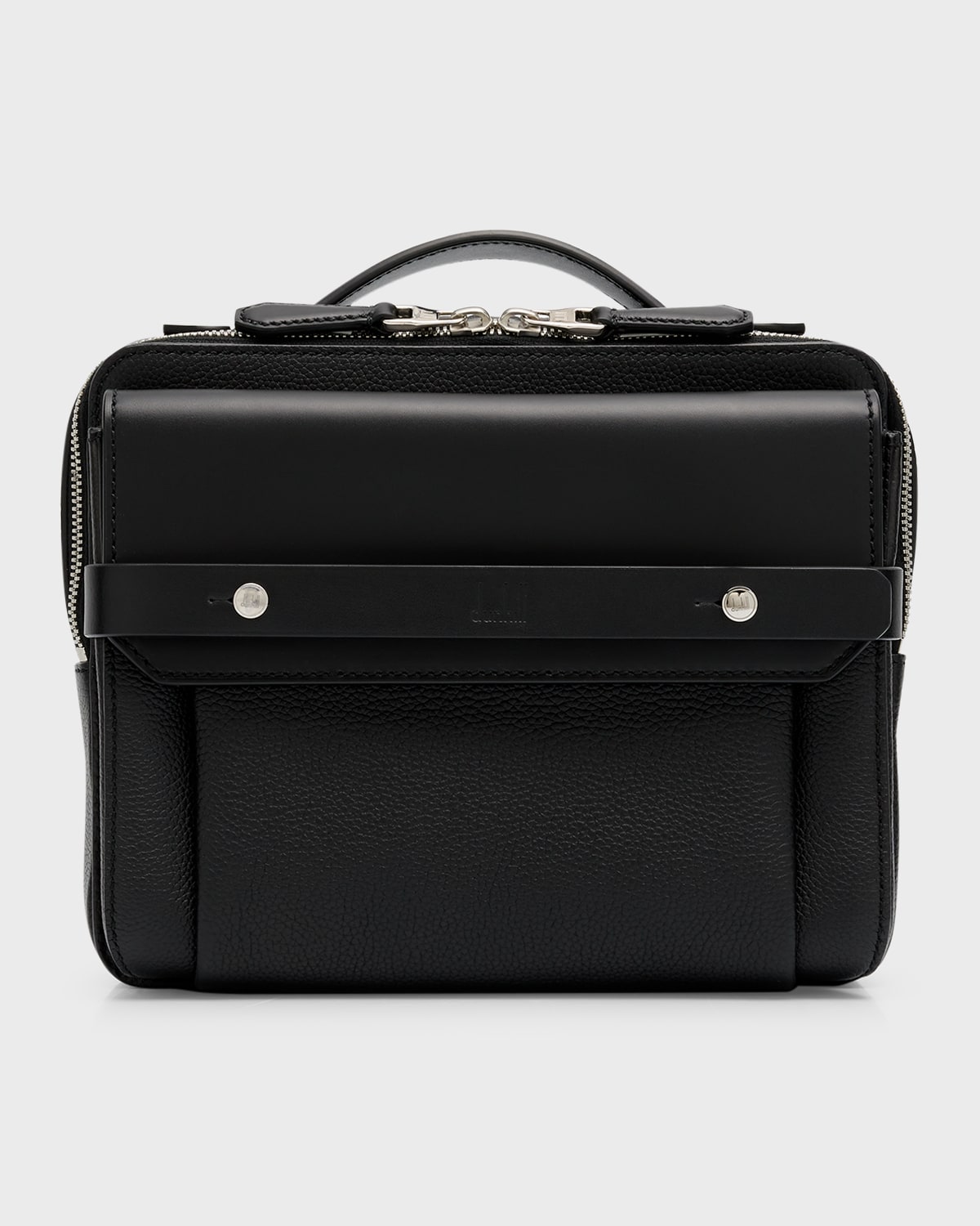 Shop Dunhill Men's 1893 Harness Leather Top-handle Bag In Black