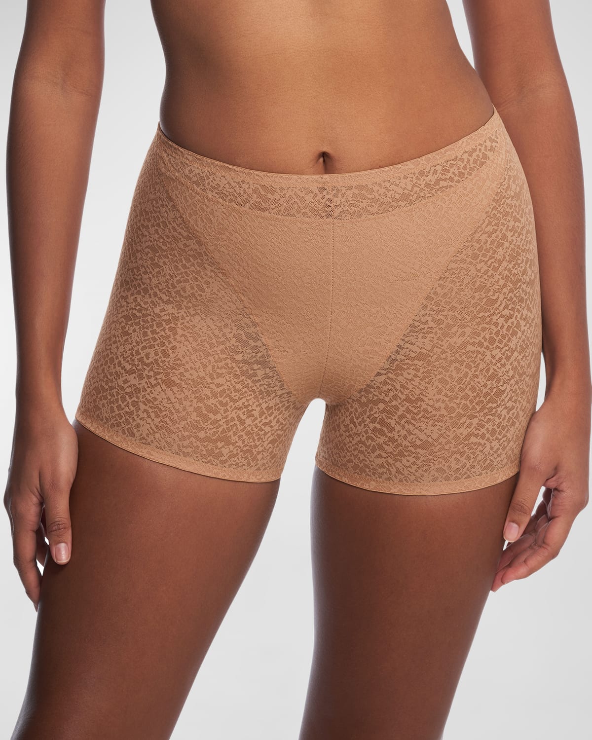 Shop Natori Pretty Smooth Lace Shortlette In Buff