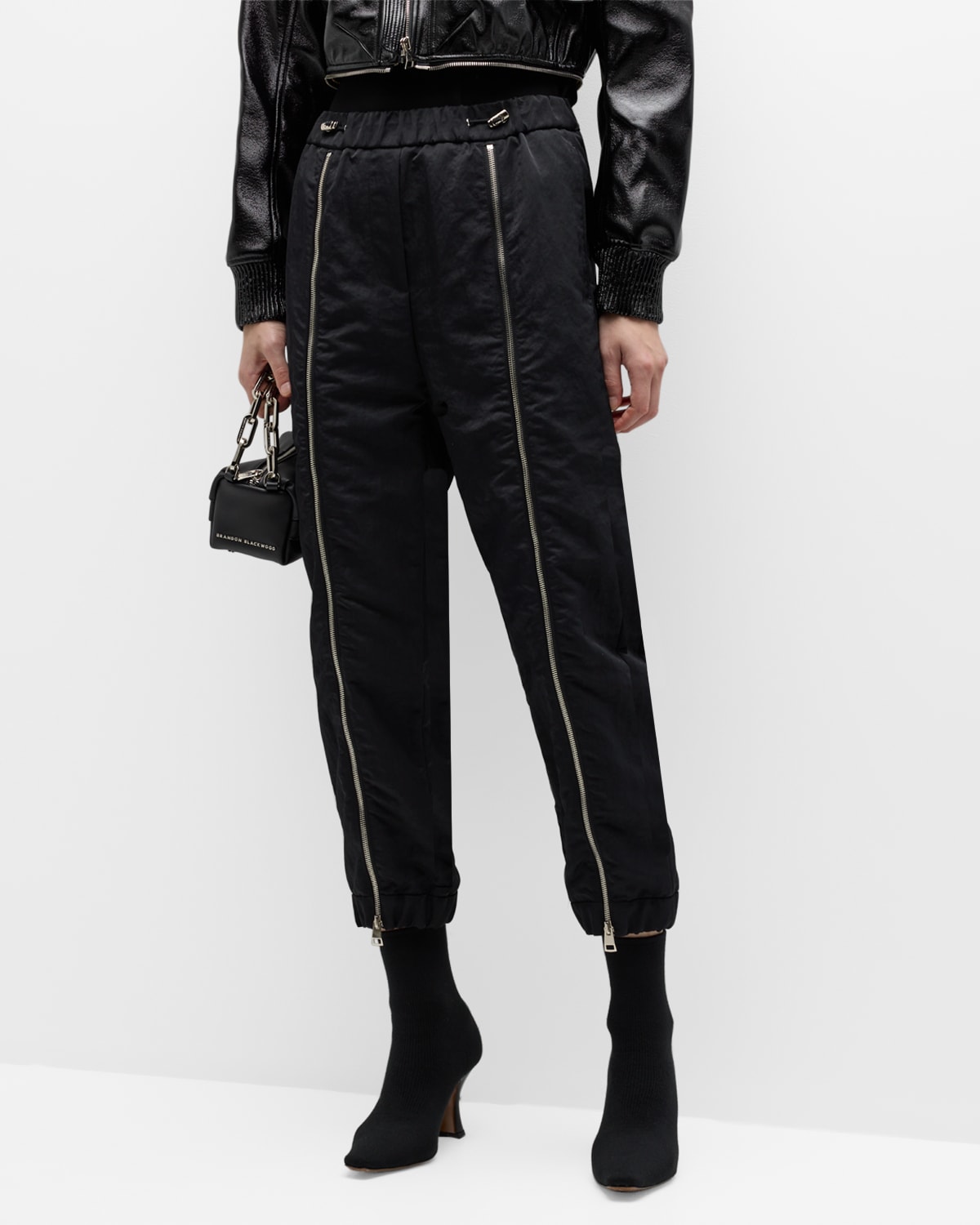 Studio Tomboy X Cropped Twill Parachute Trousers In Black