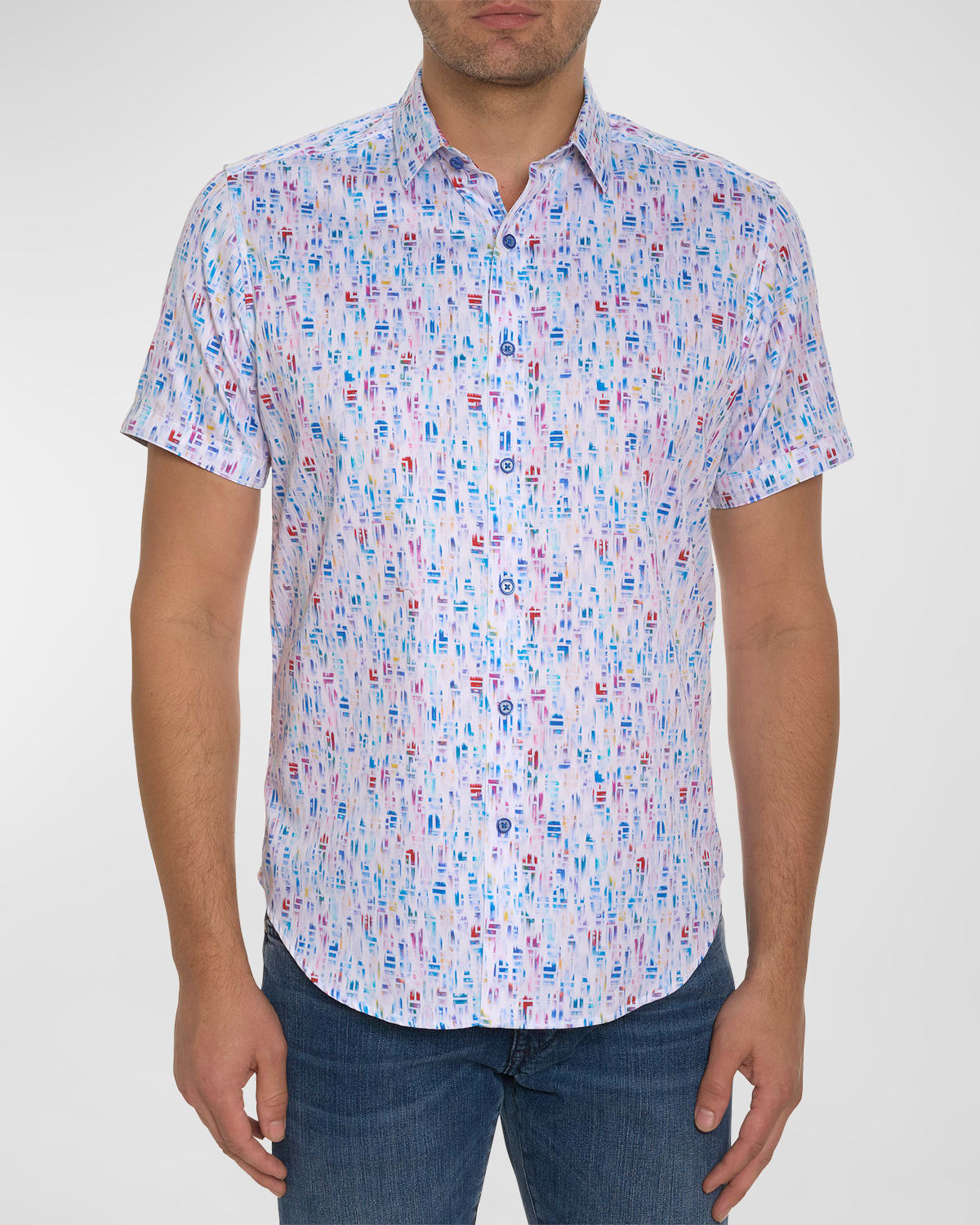 Robert Graham Carlyle Short Sleeve Button Down Shirt In Multi