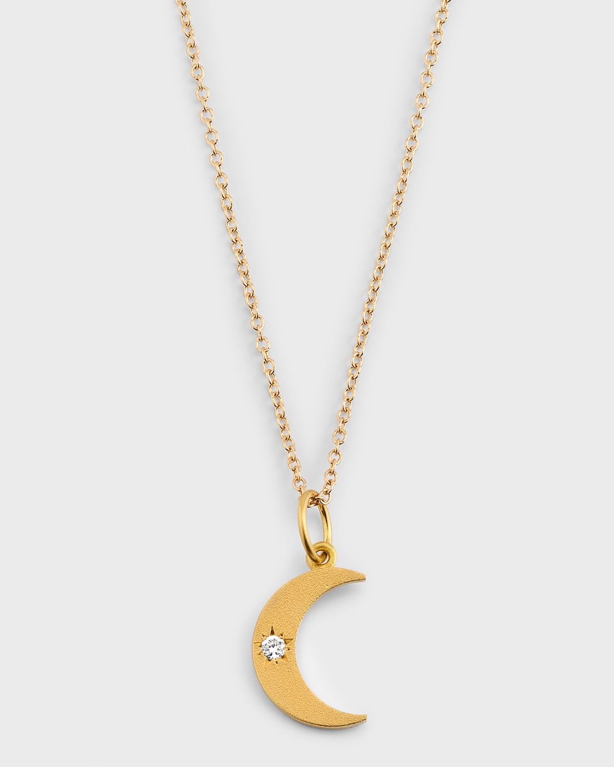 Shop Andrea Fohrman 14k Yellow Gold Small Crescent Moon Phase Diamond Pendant Necklace