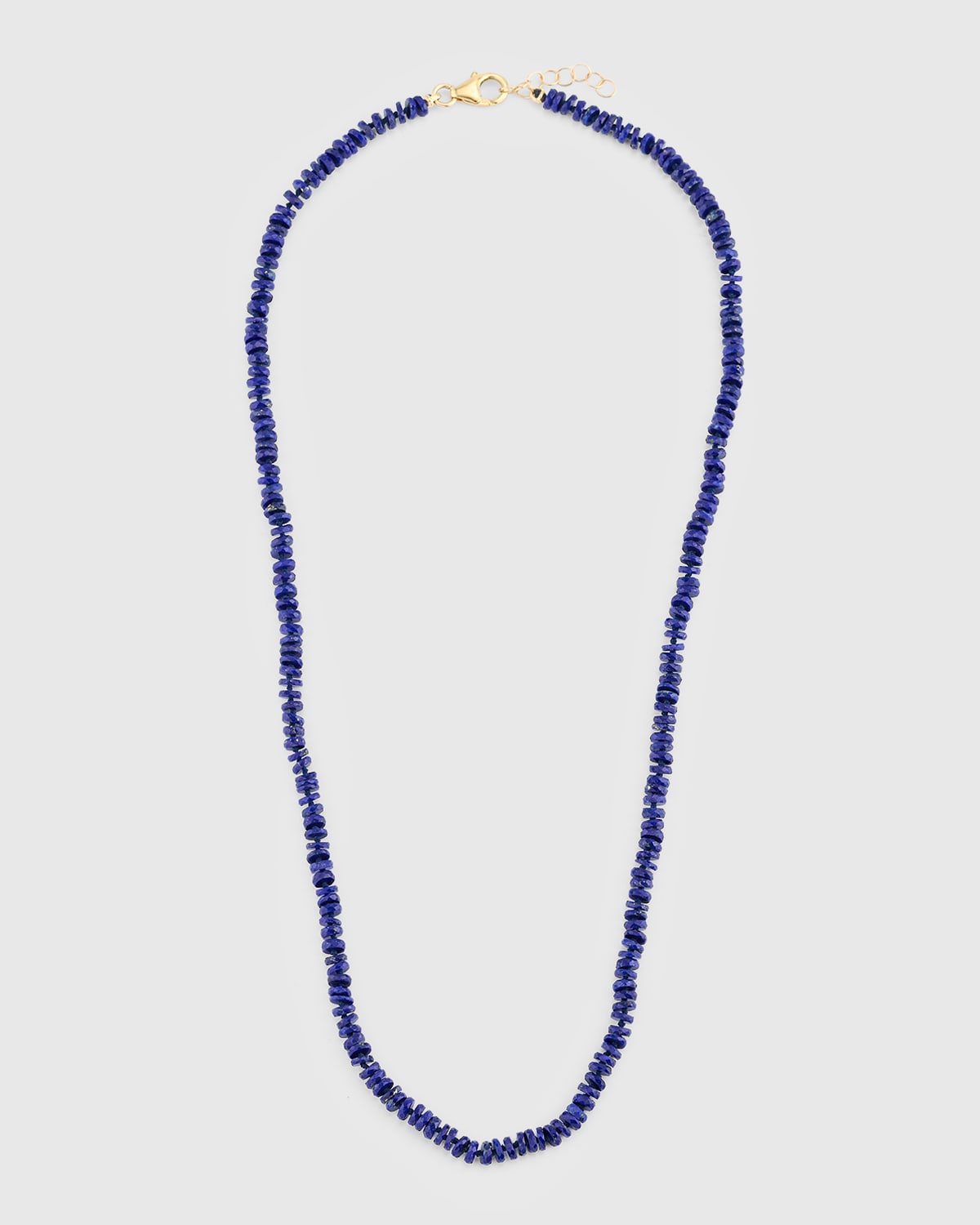 14K Yellow Gold Lapis Tire Beaded Necklace