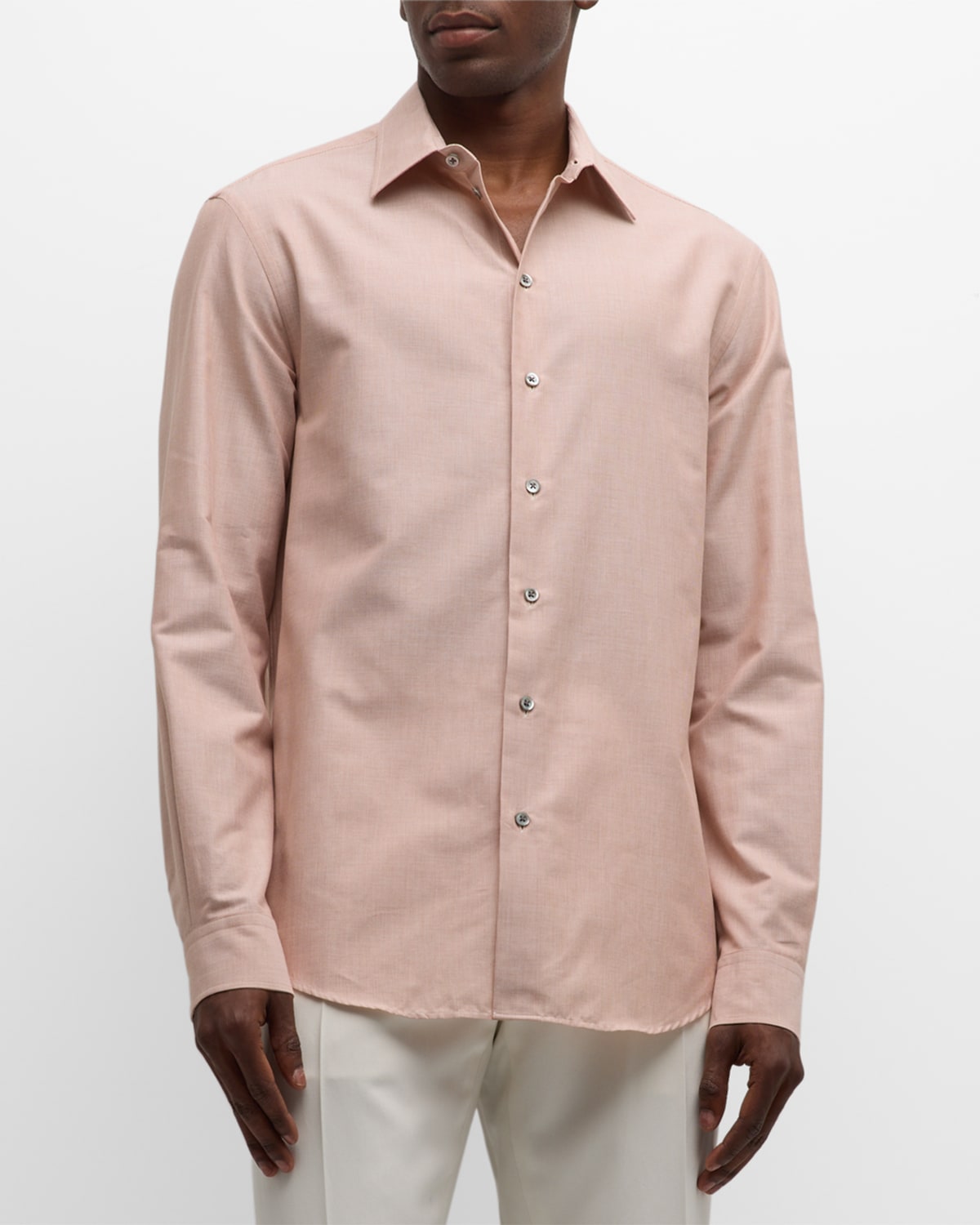 Emporio Armani Men's Classic-fit Cotton Sport Shirt In Solid Medium Yell