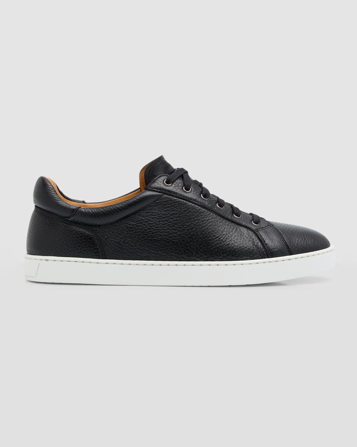 Magnanni Men's Leve Soft Leather Low-top Sneakers In Black