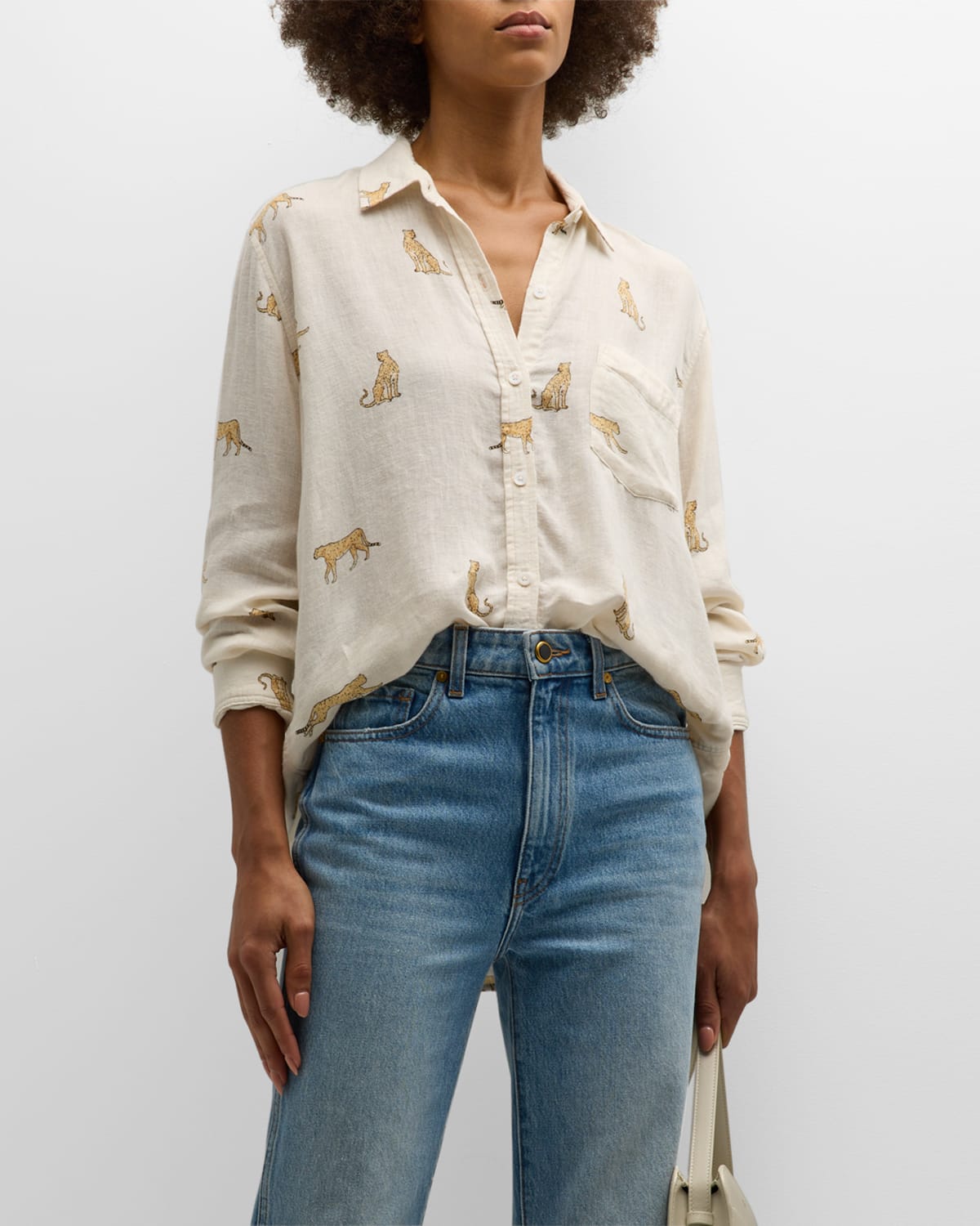 Charli Leopard-Print Button-Front Shirt