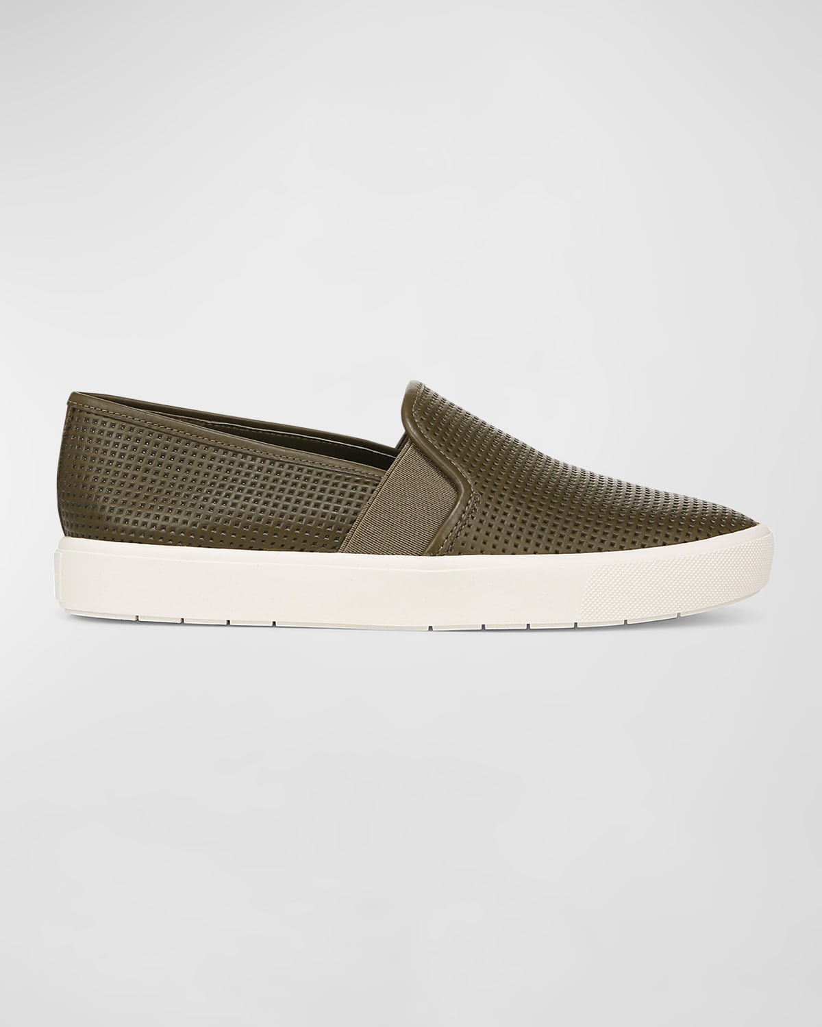 VINCE BLAIR PERFORATED LEATHER SLIP-ON SNEAKERS